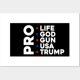 Pro Life God Gun Usa Trump 2023 Posters and Art